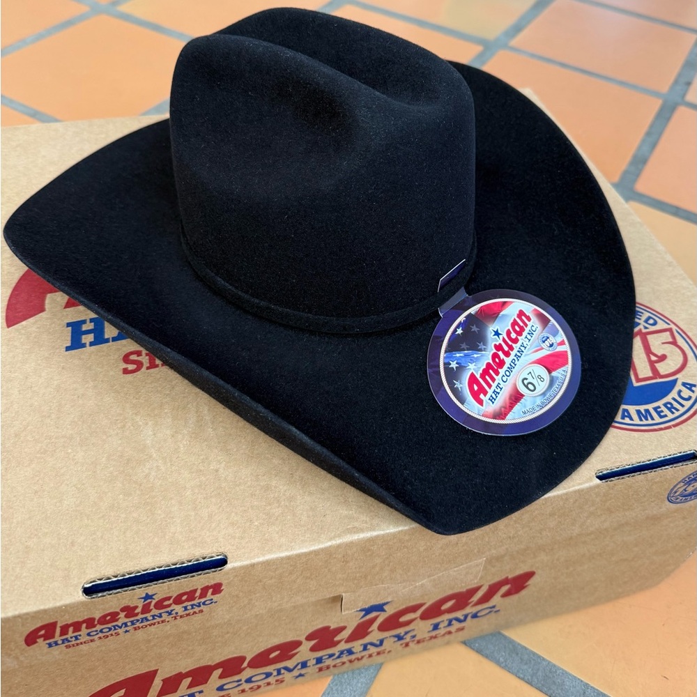 American Hat Company Black Felt Cowboy Hat - Classic Western Style